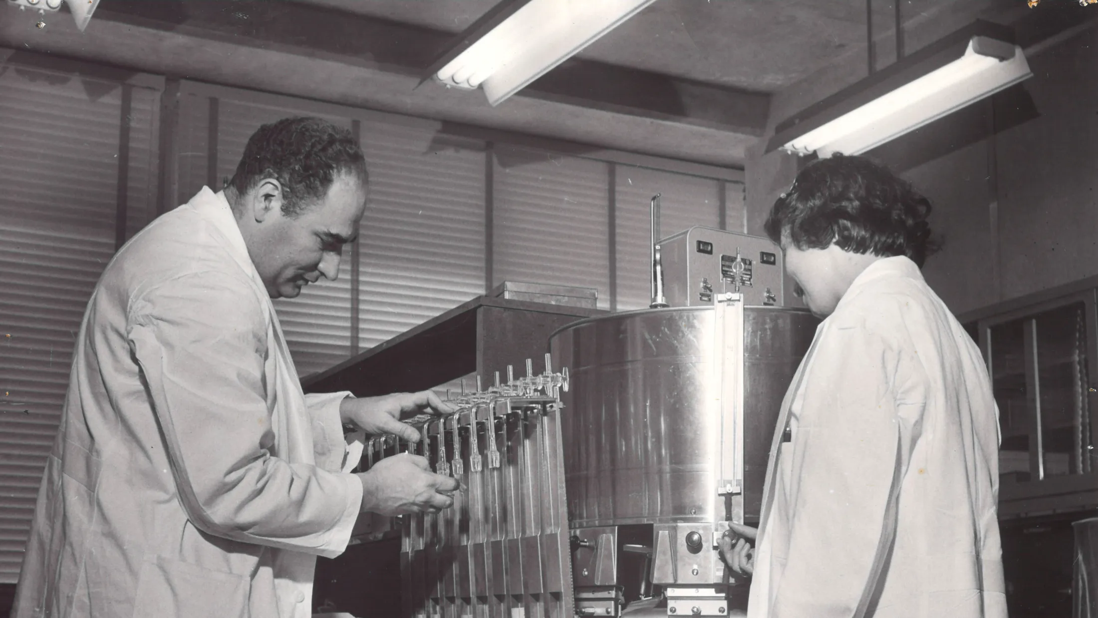 Dr. Korey working in the lab