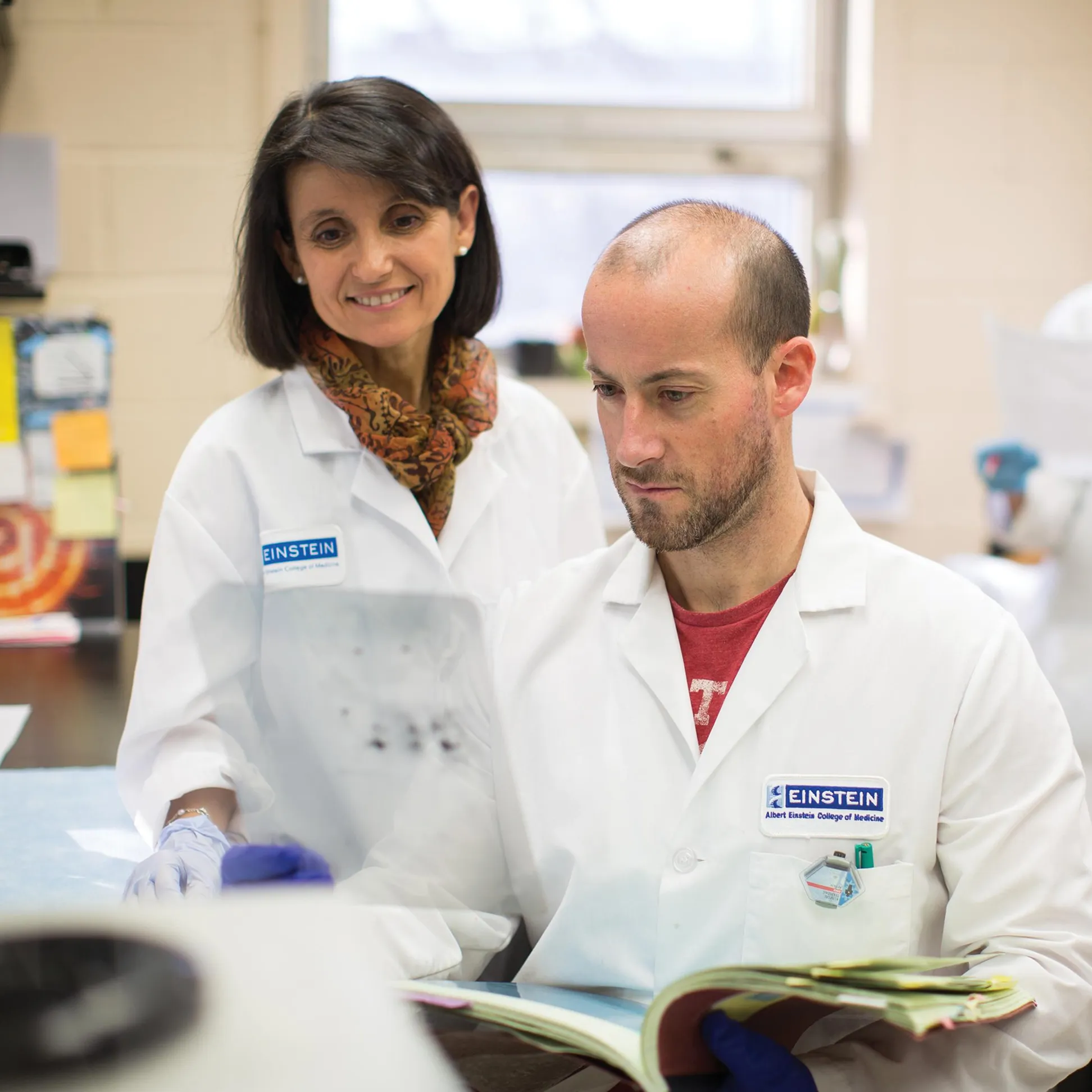 Ana Maria Cuervo in the lab