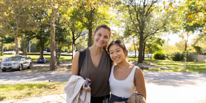 Two Female Students on Campus