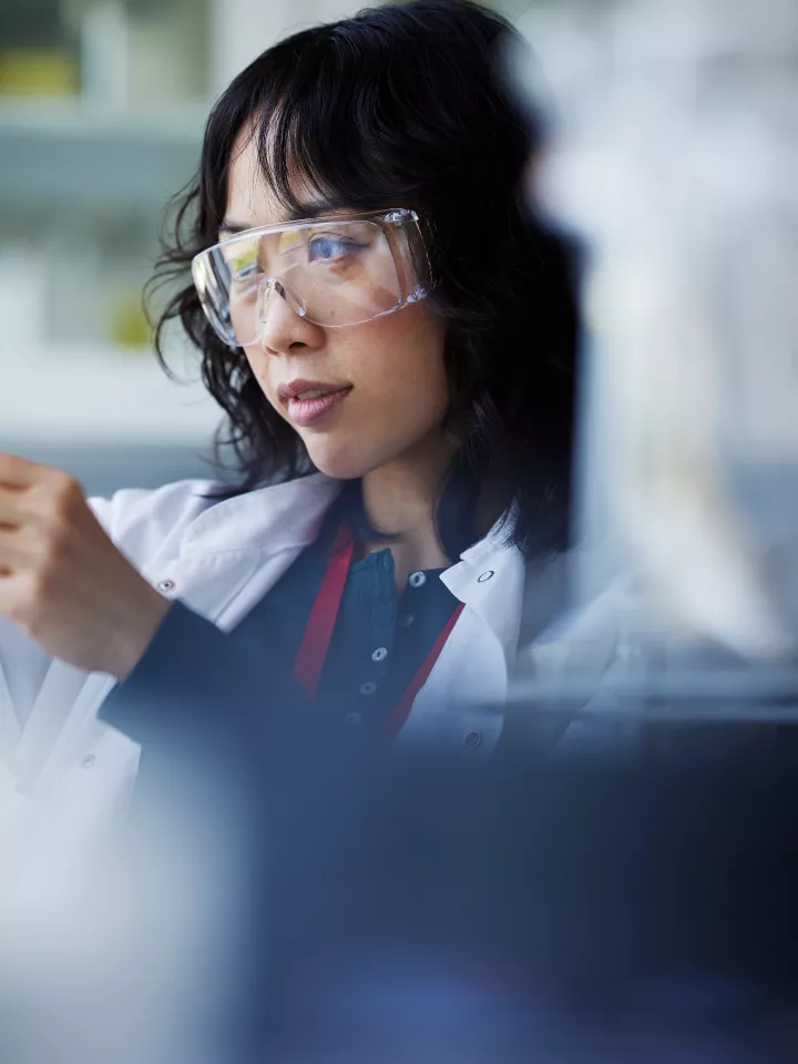 Science student in lab