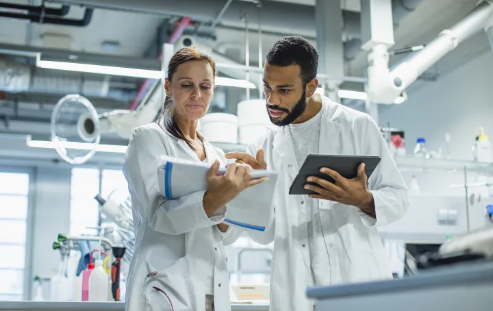 Scientists working in a lab