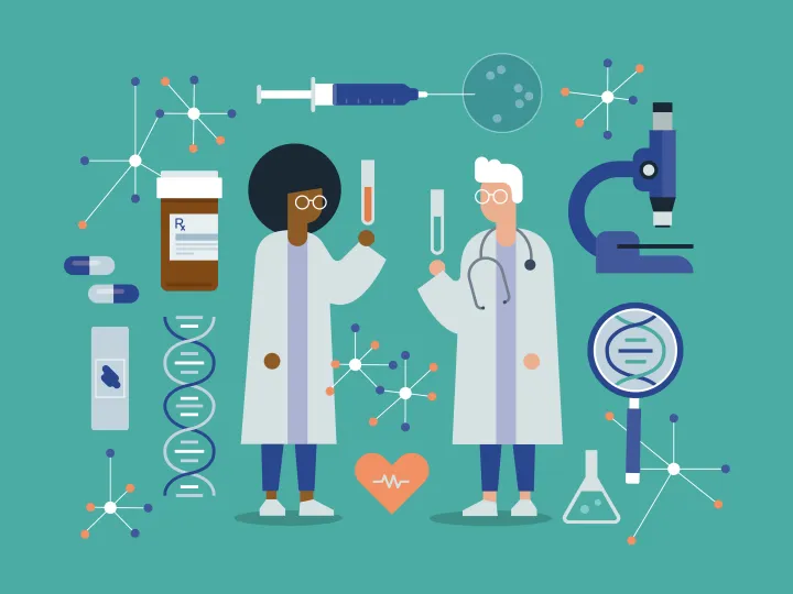 Lab Students Scientists Experiment Illustration