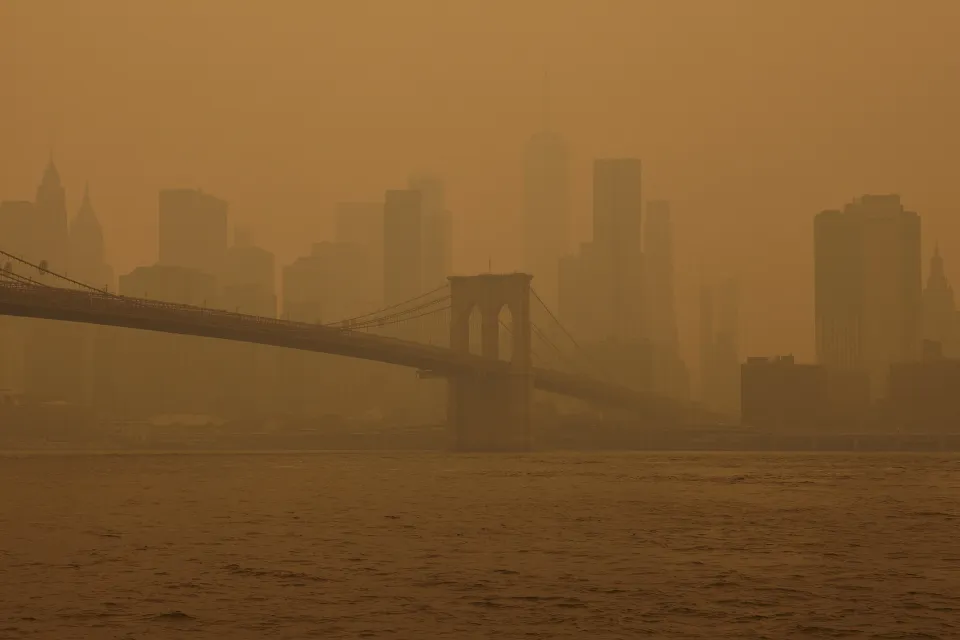 Manhattan Bridge in Haze